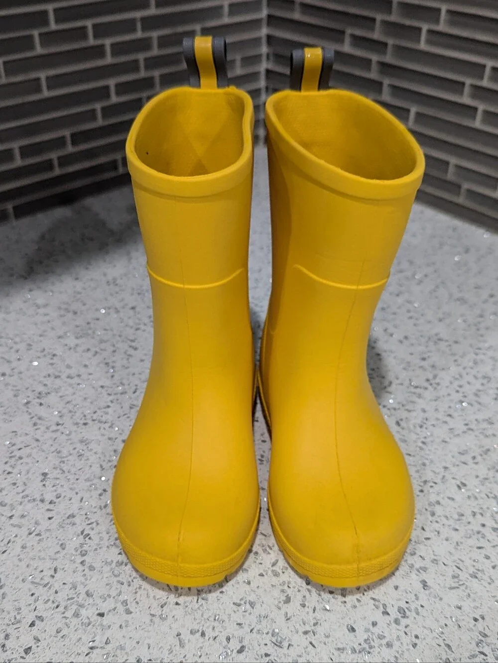 Totes Kids Charley Charlie Yellow Rainboots Rain Boots Wellies Boy Girl Size 7 8